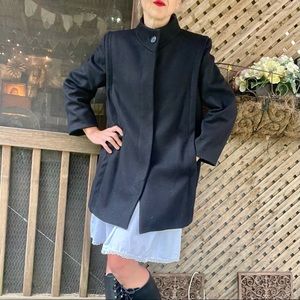 VTG 80s BLACK WOOL PEACOAT International Scene